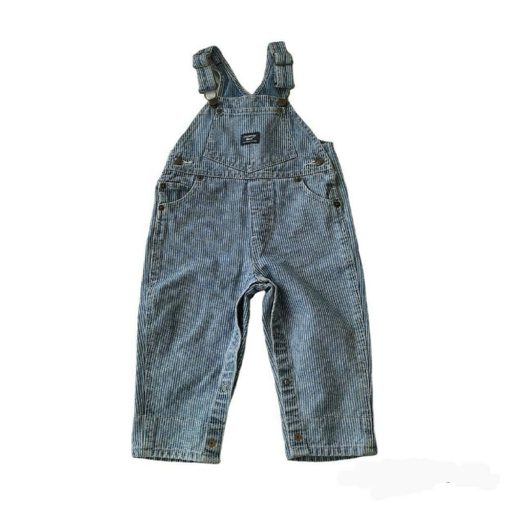 Oshkosh Blue Striped Overalls 18 Months